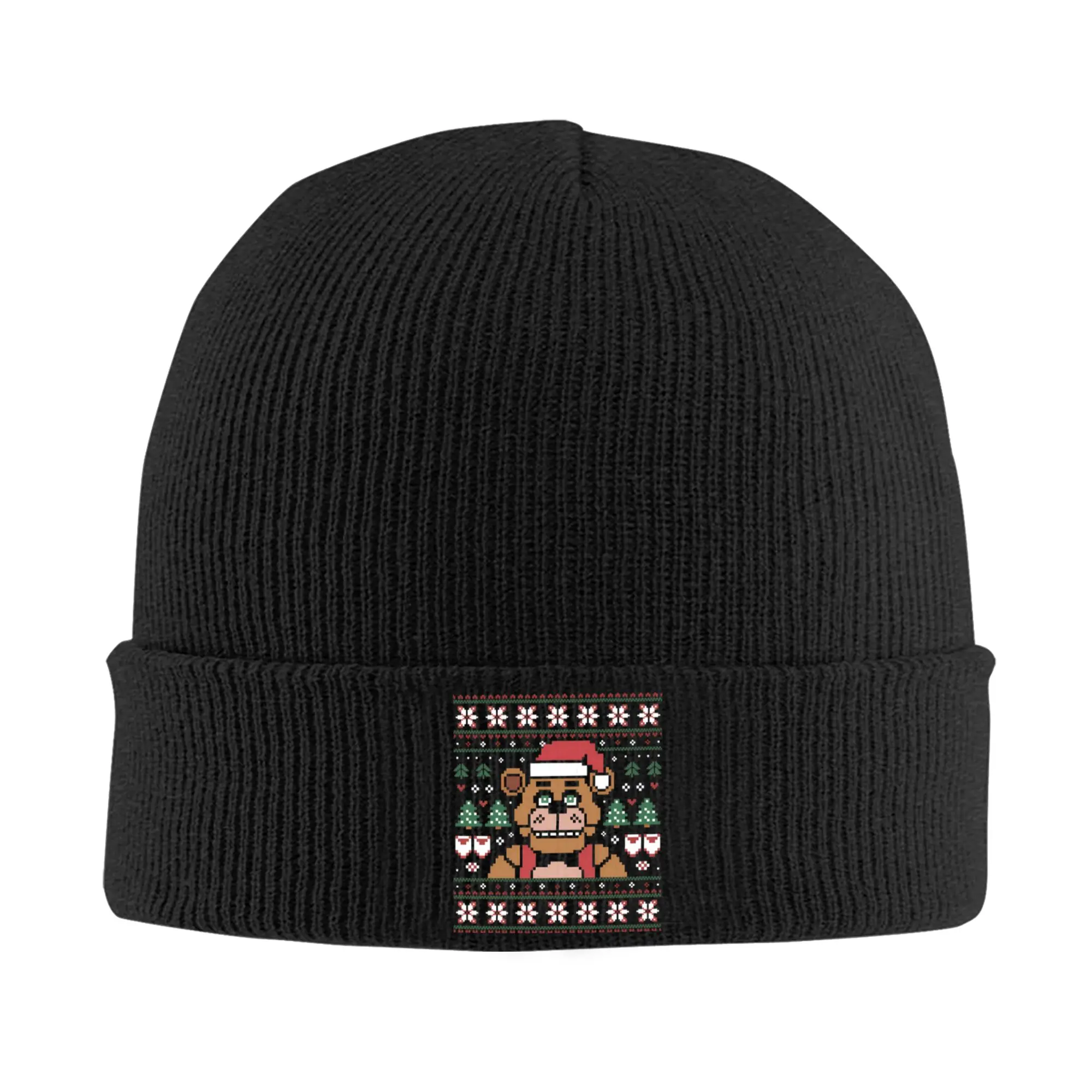FNAF Freddy's Unisex Winter Knit Beanie - Warm Fashion Cap