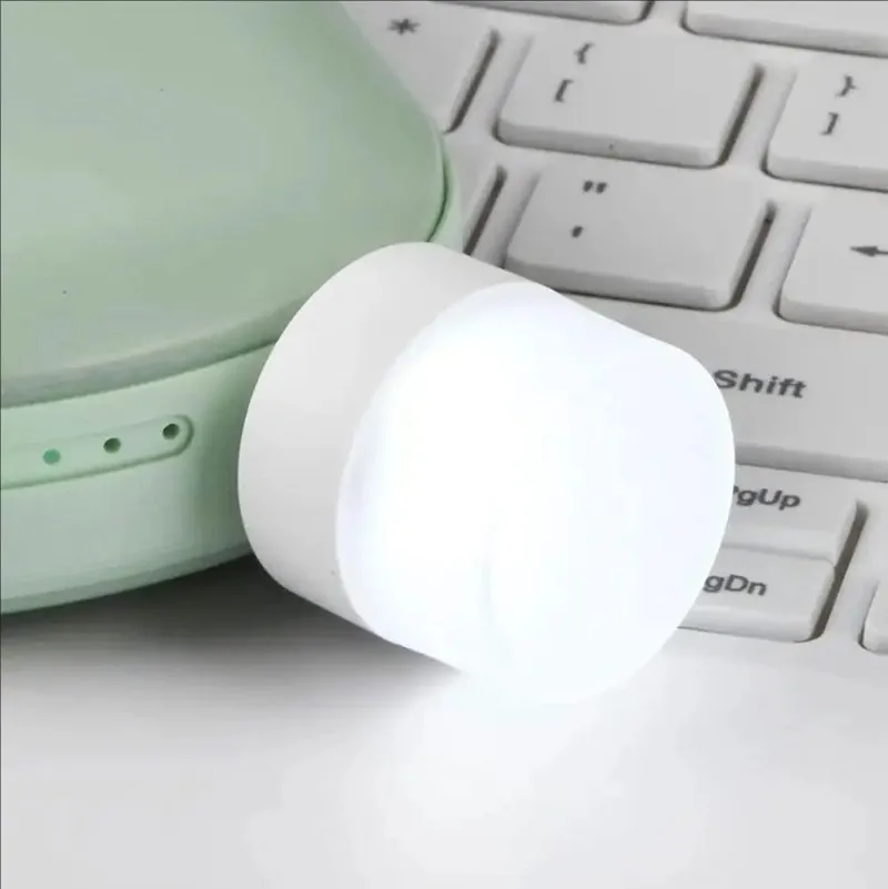 50/1PCS USB Night Light Mini LED Night Light USB Plug Lamp Power Bank Charging Book Lights Round Reading Eye Protection Lamp