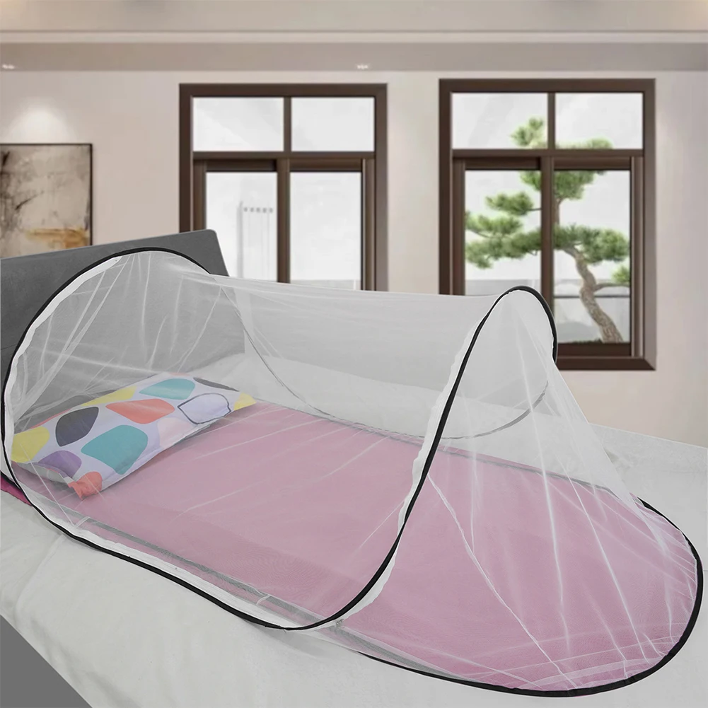Pop-Up Mosquito Net Tent with Zipper Travel Mosquito Net Portable Outdoor Camping Mosquito Net for Baby Adults Trip
