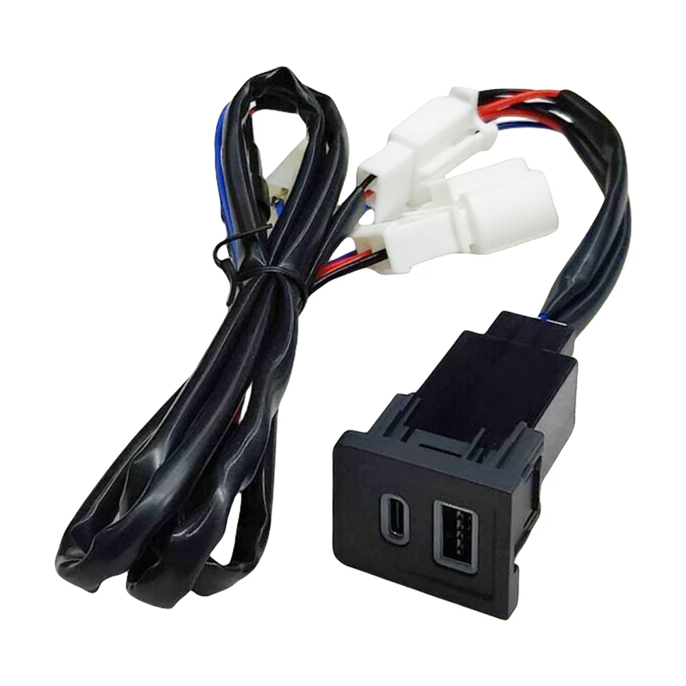 Dual USB Car Charger Socket Type C PD+QC3.0 USB C Car Charger Phone Charge Power Adapter Outlet for VW Multivan T5 2003-2015