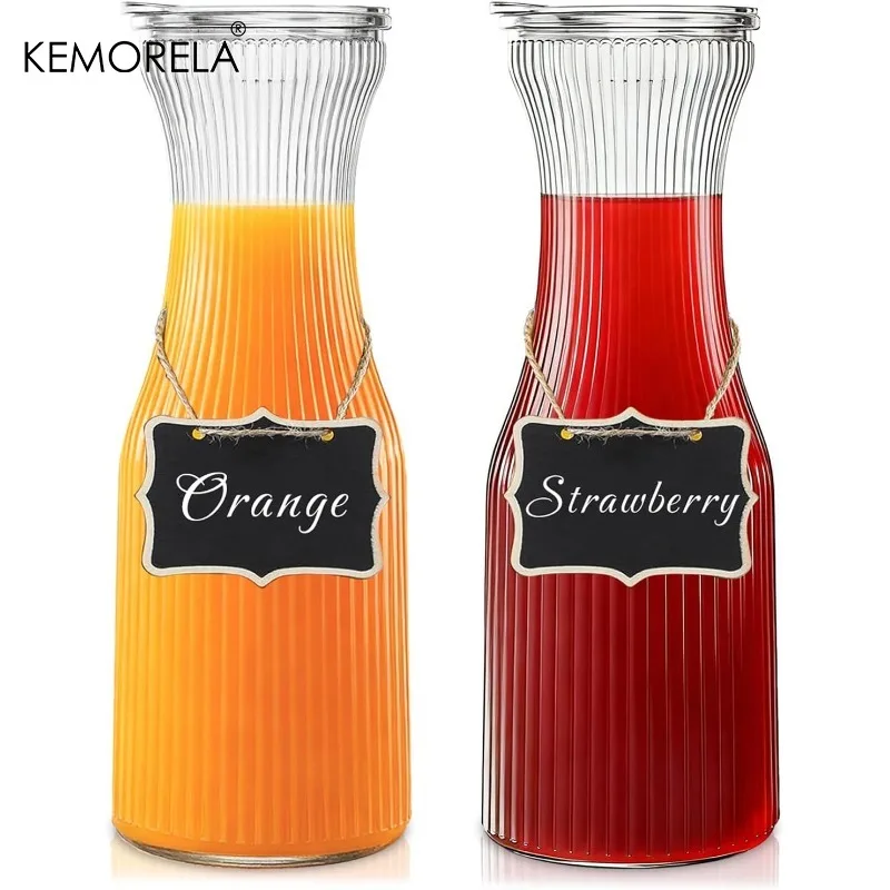 Ribbed Glass Carafe Set 1
