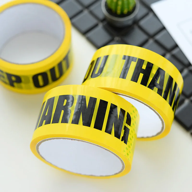 Warning Sign Tapes Adhesive Opp Tapes DIY Sticker 1/Roll 48mm*25m For Warehouse Factory School