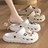 Cartoon Charms Cross Clogs Eva Soft Summer House Slippers Women's Sandals Slipper Man Shoes Kids Indoor Slipper 5