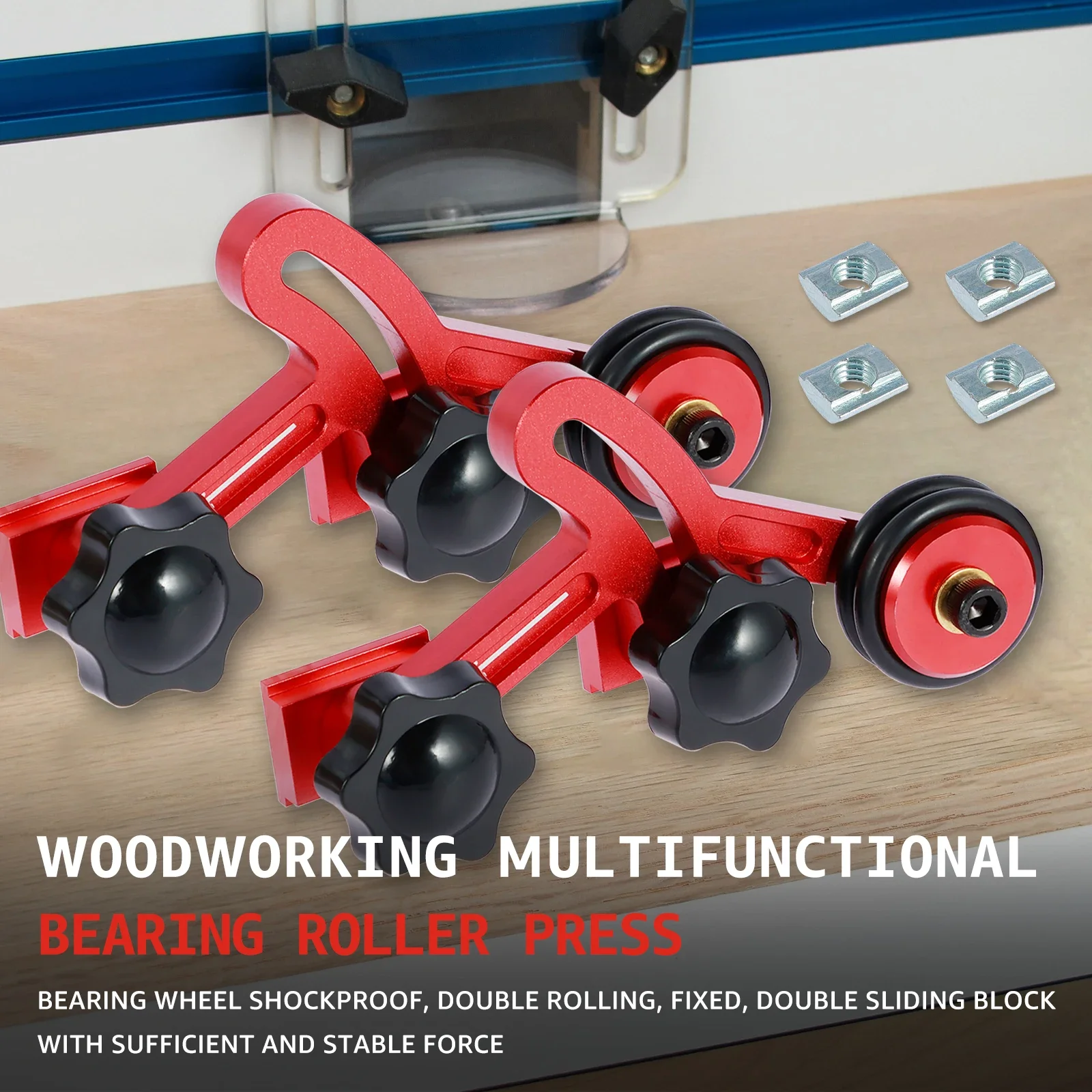 Bearing Stock Roller Aluminum Alloy Stock Guide Roller Stable One-Way Bearing Feeder with 8 Sliders Multifunctional