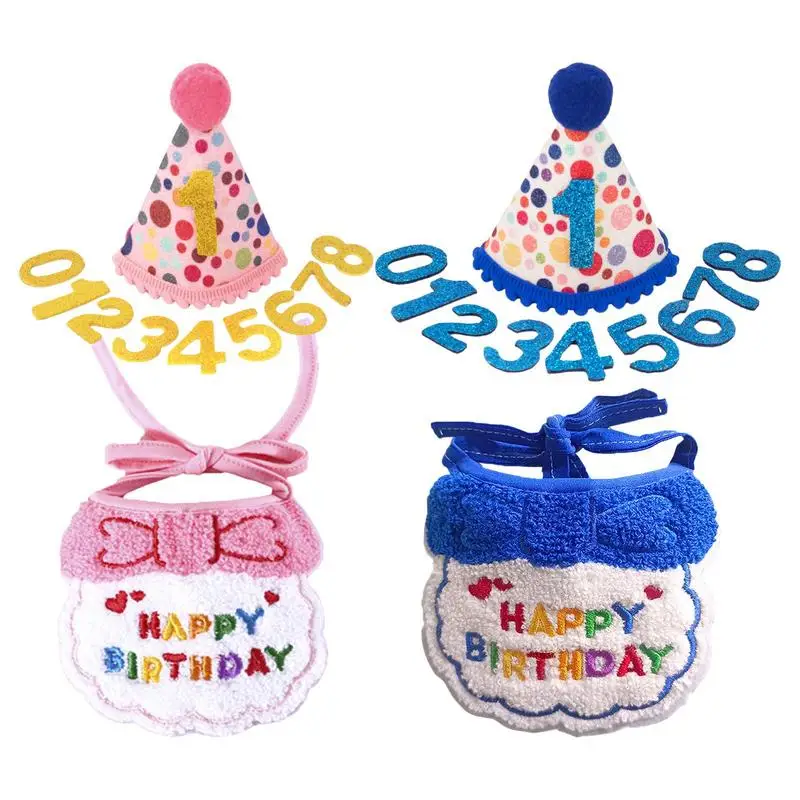 

Cat Birthday Hat Pet Birthday Hat Scarf Dog Birthday Bib Mini Doggy Cat Birthday Hat Cats Party Decorations Pet Supplies