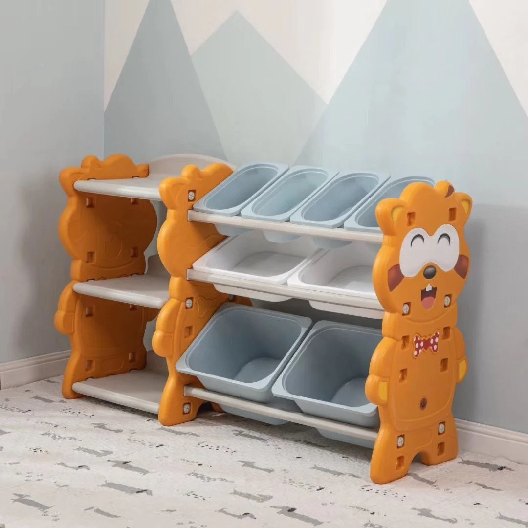 

Cute and easy to install children's shelf toy storage basket kindergarten plastic storage cabinet kids' cabinets