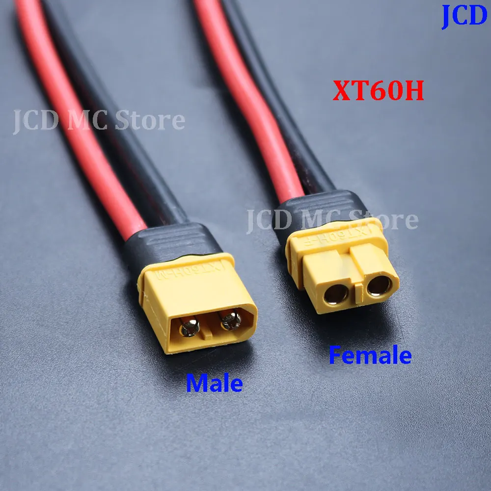 Câble d'extension de batterie XT60H 12AWG avec isolation en silicone pour batteries Lipo RC/drones, ensemble de connecteurs mâle-femelle XT60