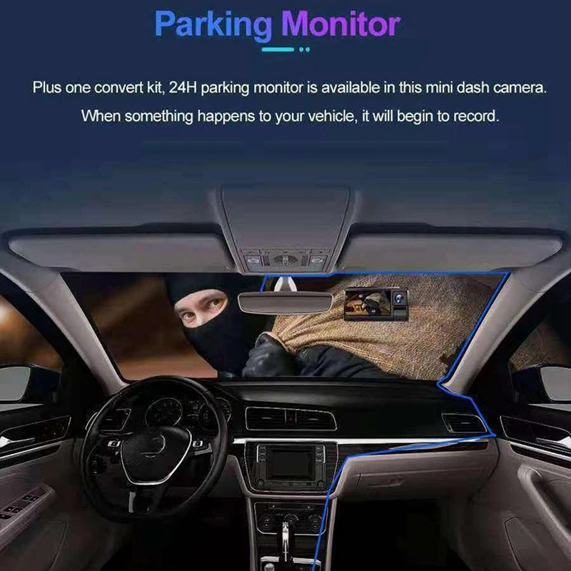 

Dash Cam 2K+1080P WIFI HD Driving Recorder Night Vision Driving Recorder Front View Camera