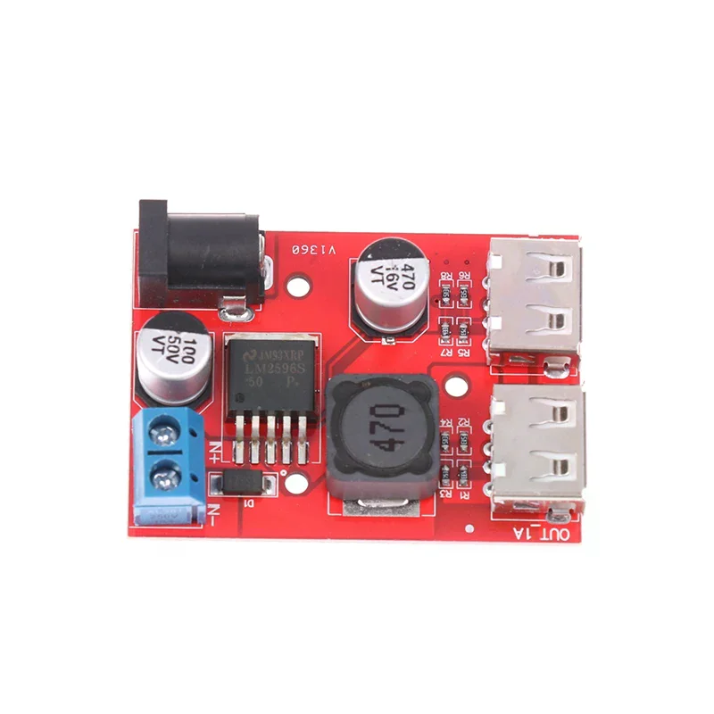 DC 9V 12V 24V 36V를 5V 3A로 변환하는 듀얼 USB 충전 DC-DC 스텝다운 컨버터 차량용 충전 태양광 3A 전압 조정 전원 모듈