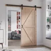 36in x 84in Wood Barn Door with 6.6FT Barn Door Hardware Kit Included K Shape Solid Spruce Wood Panel Need 1
