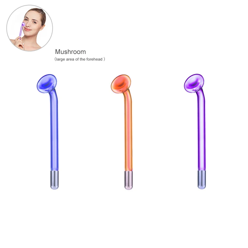 Electrotherapy Skin Care Tool High Frequency Electrotherapy Wand Mushroom Facial Body Glass Electrode HF Tubes Neon Argon Violet