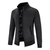 2023 Autumn/Winter Knitted Cardigan Men's Outerwear Stand up Neck Zipper Long Sleeve Coat Jacket Loose Relaxed Sweater 5