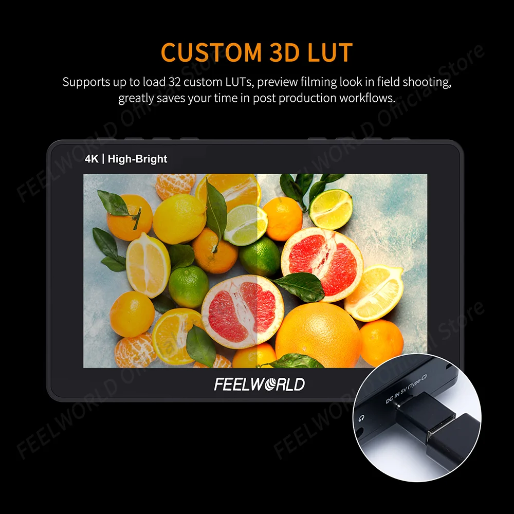 FEELWORLD F5 PROX 5.5 Inch 1600nit High Bright Full HD IPS Panel Touch Screen DSLR Camera Field Monitor 4K HDMI 3D LUTs for Rig