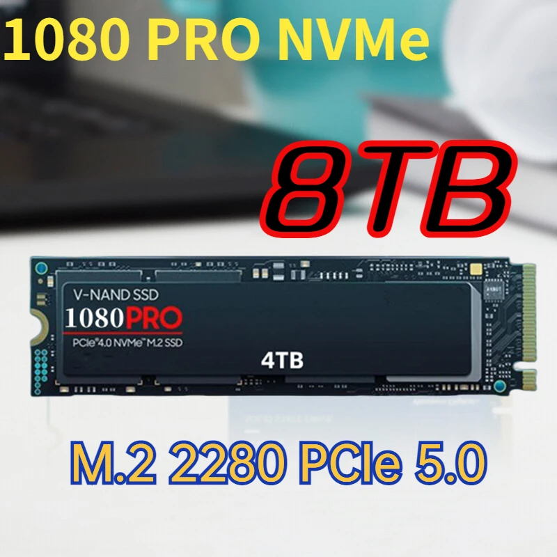 

2024 1080Pro 4TB PCIe 5.0 x 4 NVMe 4.0 M.2 2280 High Speed SSD 1TB 2TB Internal Solid State Disk for Laptop Desktop PS5 Computer
