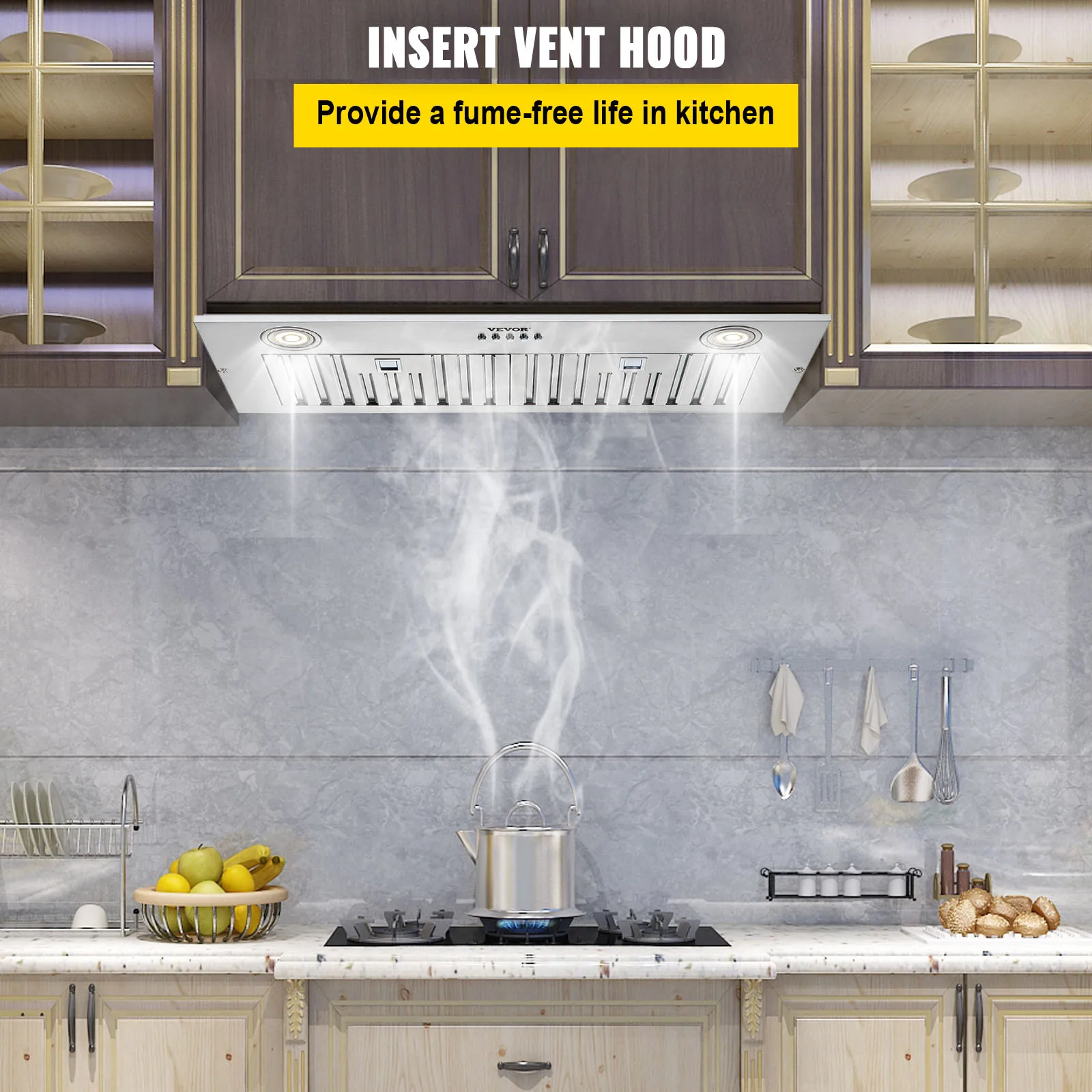  IsEasy Range Hood 30 Inch Under Cabinet, Kitchen Stove Vent Hood,  Ducted Convertible Ductless Range Hood with 3-Speed Exhaust Fan, Stainless  Steel, Reusable Filters, LED Light and Carbon Filter : Appliances