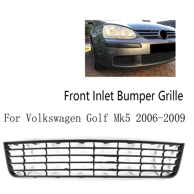 Intake Ventilation Grille For Volkswagen Golf Mk5 2006-2009 Lower Middle Mesh Front Bumper