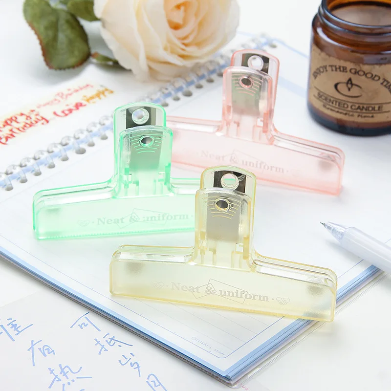 Transparent Colorful Binder Paper Clips with Magnet Stick on Blackboard or Fridge for Easy Storage Kitchen Office School Gadgets