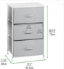 Steel Top and Frame Storage Dresser Tower   Fabric Drawers for Bedroom, Living Room, or Bathroom - Holds Clothes, Accessories 3