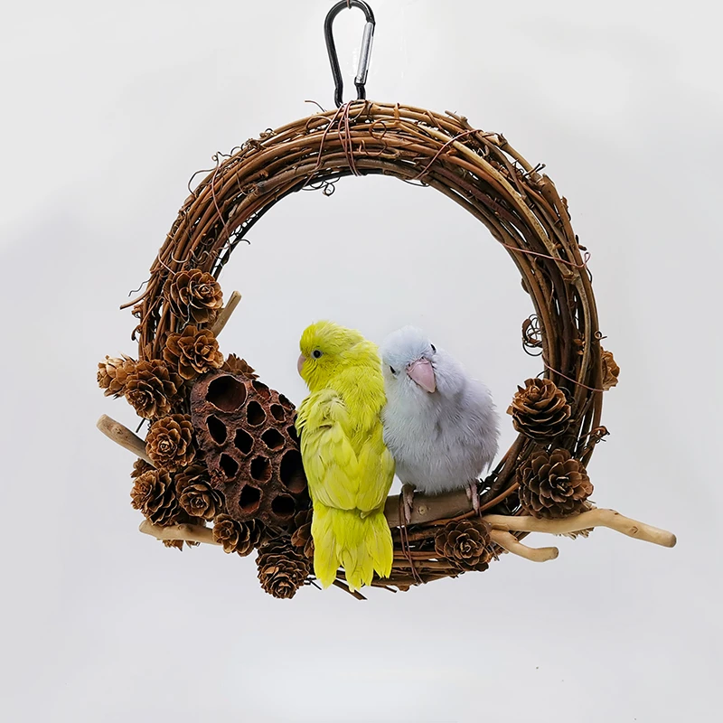 

Tiger Skin Peony Xuan Feng Feng Parrot Pet Bird Branch Vine Swing Ring Bite Special Toys