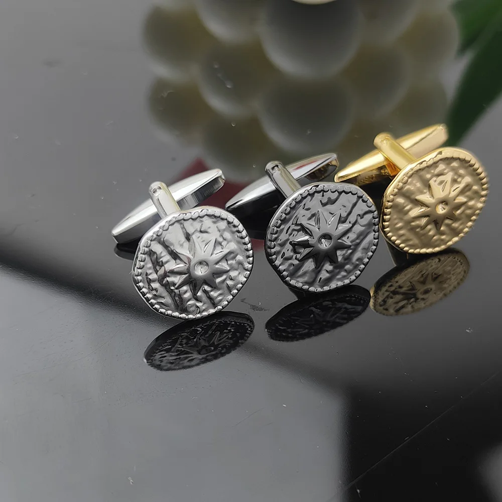 

Personality Geometry Cufflinks for Men Gold Stainless Steel Shirt Charm Jewelry Cuff Links Male Party Groomsman Gift Wholesale