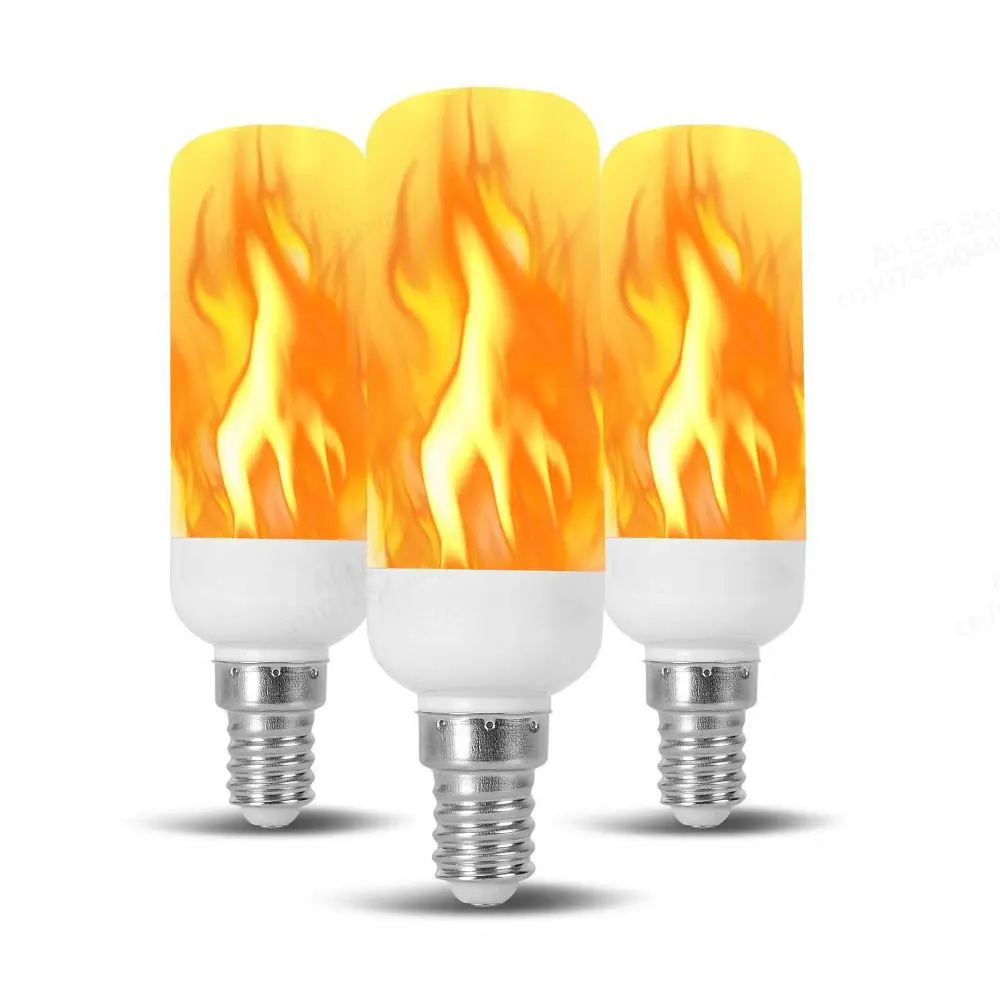 E14 E27 LED Flame Bulb 3 Modes Fire lamp Corn Bulb Flickering B22 LED Dynamic Flame Effect Light 3W 5W AC85V-265V 220V 110V