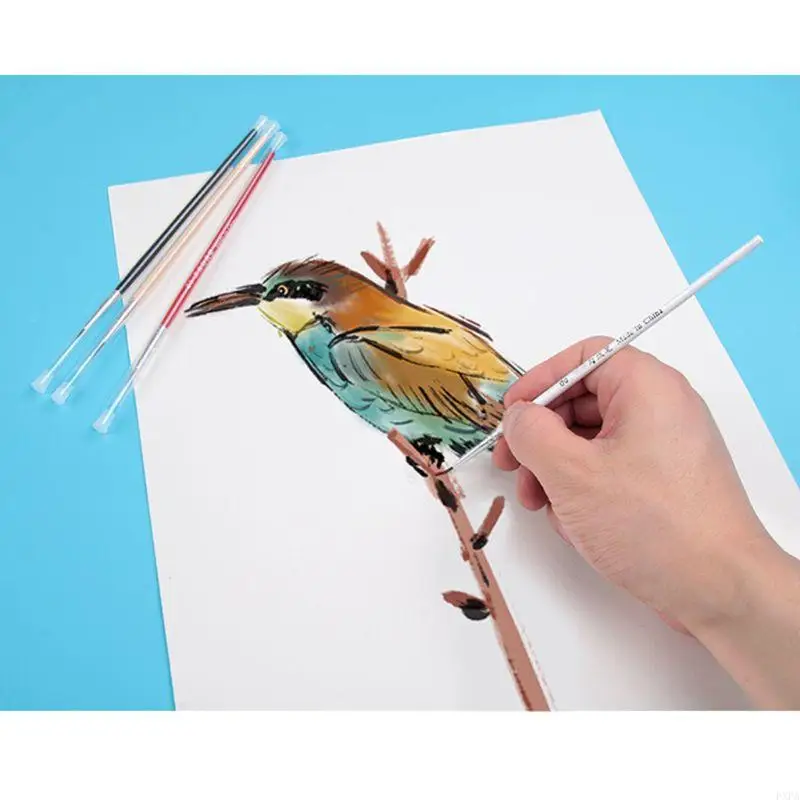 PXPA 3PCS 0 00 000 훅 라인 펜 전문 미세 팁 아크릴을위한 브러시