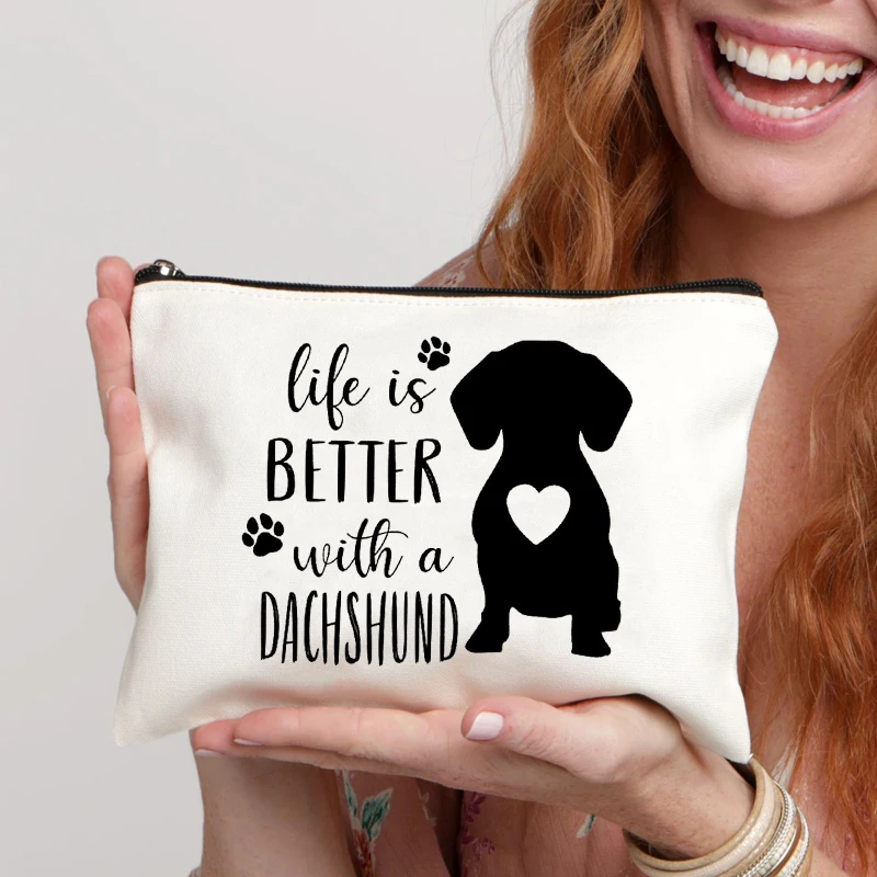 XFN Dackel-Make-up-Tasche – Niedliche Kosmetiktasche Mit Hundemuster Für Reisen & Geschenke