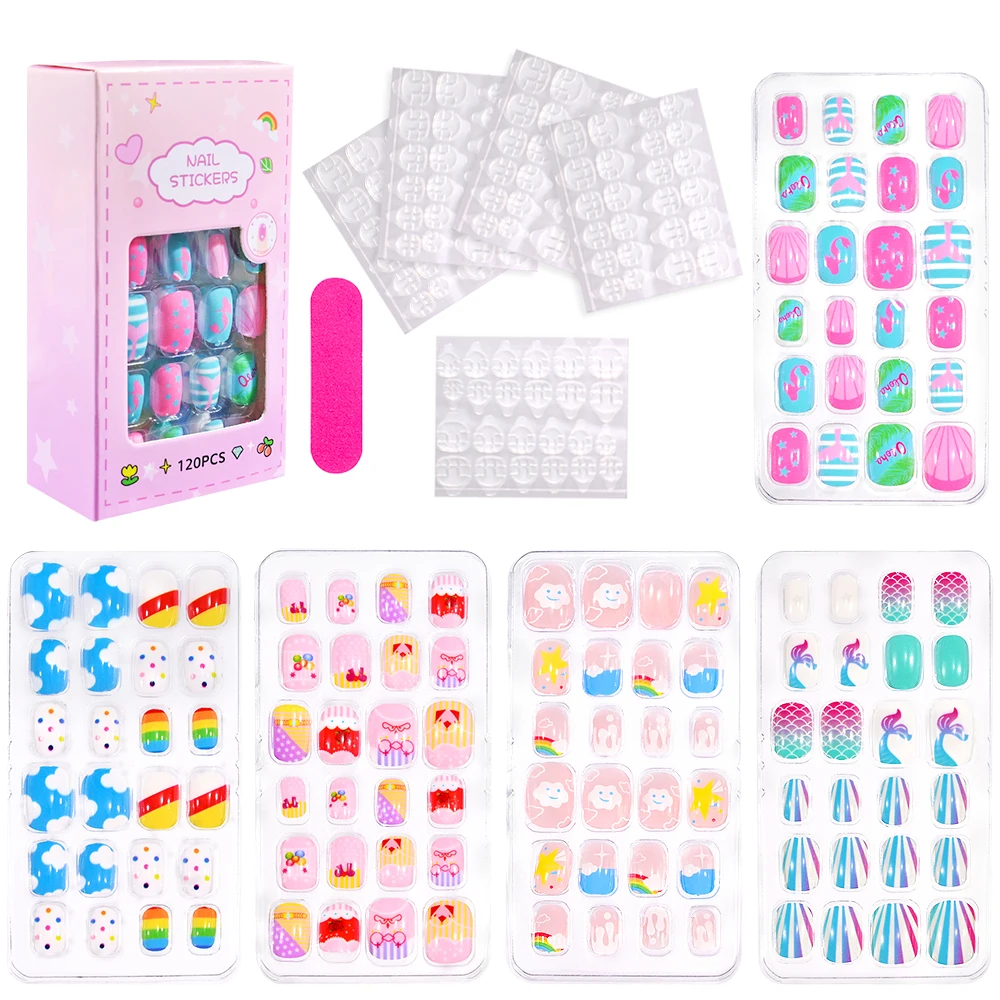 120pcs / set Mignon Faux Ongles Couverture Complète Nail Tips Pour