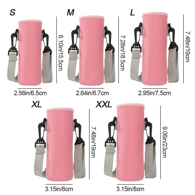 Water Bottle Cover Bag Pouch With Strap Neoprene Water Pouch Holder Shoulder Strap Black Bottle Carrier Insulat Bag 6