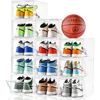 12 Pack Thicken Sturdy Clear Shoe Storage Organizer with Magnetic Door, Shoes Boxes Clear Plastic Stackable for Closet,Shoe Rack 1