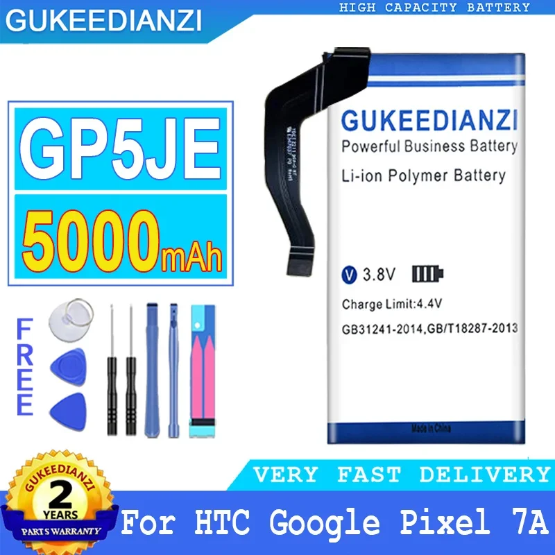 

Запасная аккумуляторная батарея для телефона 5000 мАч GP5JE для HTC Google Pixel 7A Smartphon аккумулятор большой емкости