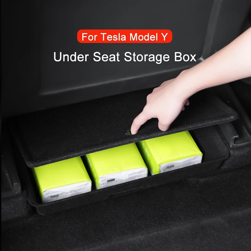 

Under Seat Storage Box For Tesla Model Y 2023 2022 2021 Car Push Pull Drawer Organizer Case for model y 2023 accessories