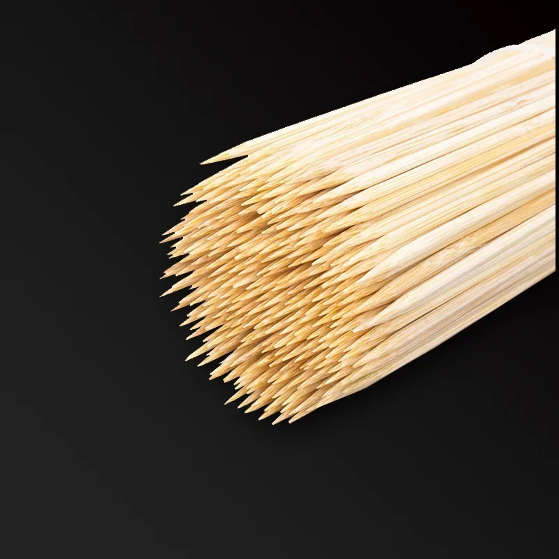 100pcs Bamboo Wooden BBQ Skewers Food Bamboo Meat Tool Barbecue Party Disposable Long Sticks Catering Grill Camping