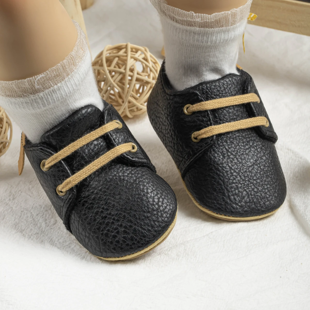 Meckior Baby Shoes Retro Leather Boy Girl Shoes Multicolor Toddler Rubber Sole Anti-slip First Walkers Infant Newborn shoes 4