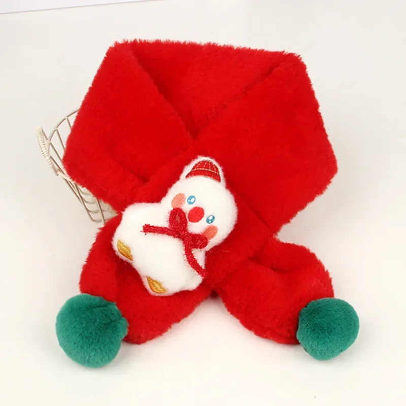 Christmas Scarf Parent Child Plush Angora Yarns Simulation Lapin Fur Winter Children Cartoon Winter Scarves for Boy and Girl