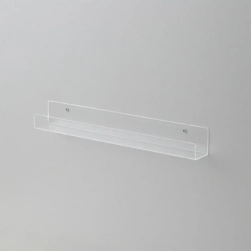 Acrylic Wall Mount Floating Shelves No-Drill Hanging Rack Kitchen Bathroom Display Hanger 2024 Latest Organizer Clear Storage 6