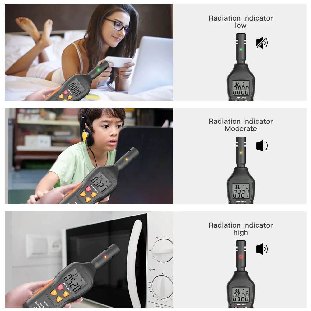 Handheld Radiometer Detector Monitor Meter Electromagnetic Radiation Detector Monitor Household High Precision Wave Tester EMF 4