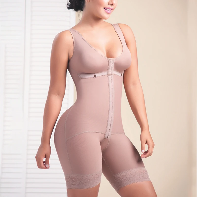 Women Bodysuit Front Closure Adjustable Tummy Control Shapewear Slimming Fajas Reductoras Lace Body Shaper