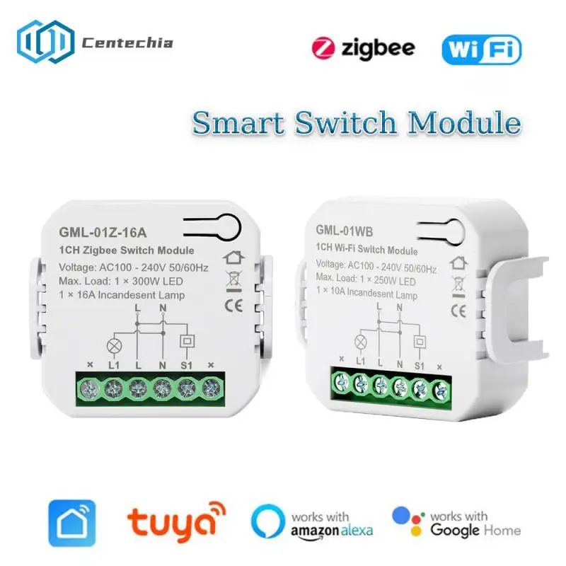 

Мини-выключатель Tuya Wi-Fi Zigbee, устройство «сделай сам» для умного дома с переключателем, работает с Alexa Google Home Alice