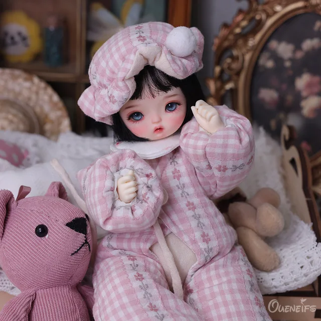 BJD Doll 1/6 Ramo Dundun Body Baby Doll Pink Onesie Long Sleeve Pajamas Art Toys Surprise Gift for Children