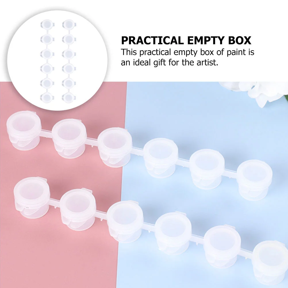 30Pcs Mini Empty Paint Pot Pod Strips Paint Strips Plastic Storage Containers 6