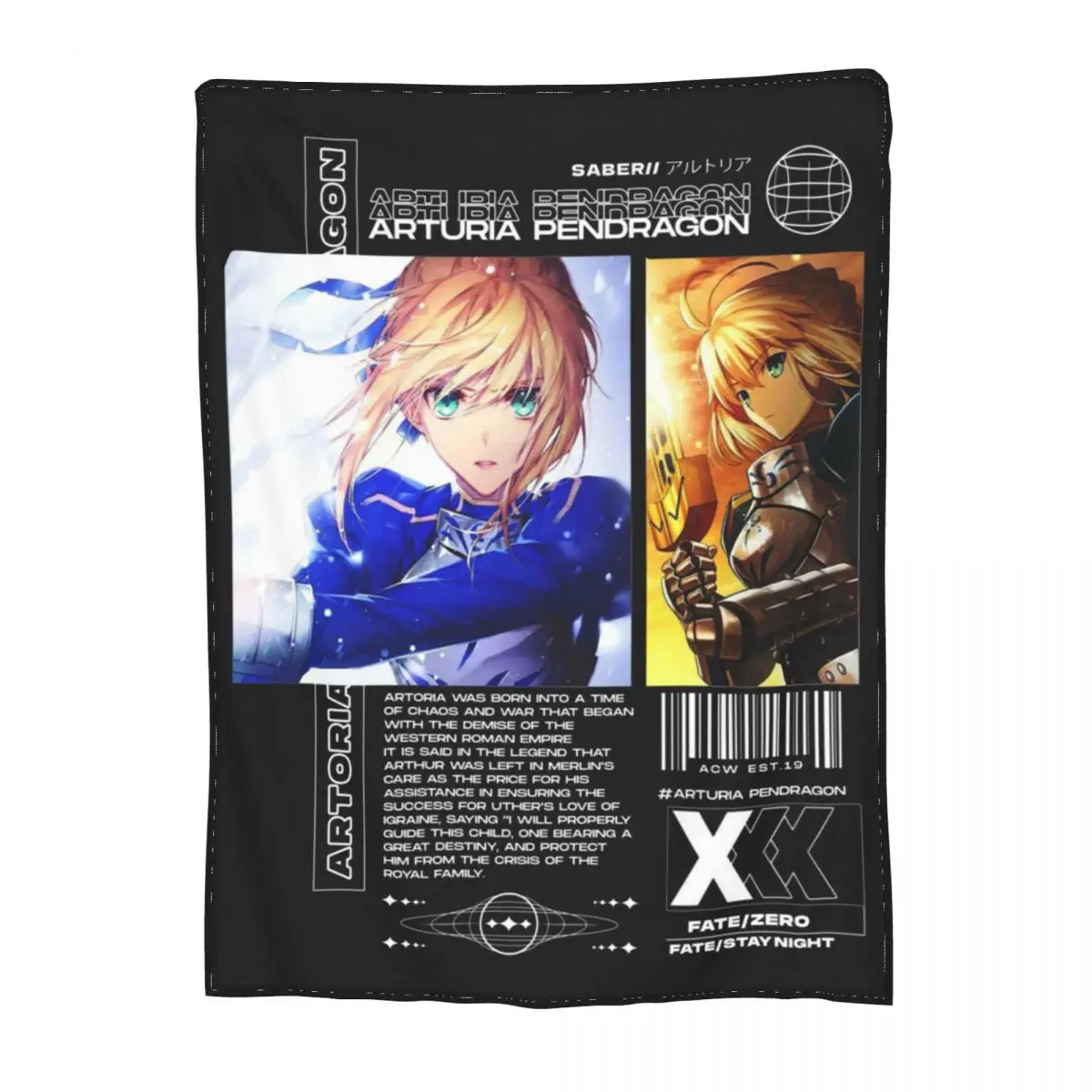 

Comfort Fate Stay Night Anime Saber Fate Zero Blanket Merch Bedding Decorative Fate/Stay Game King Arthur Throw Blankets