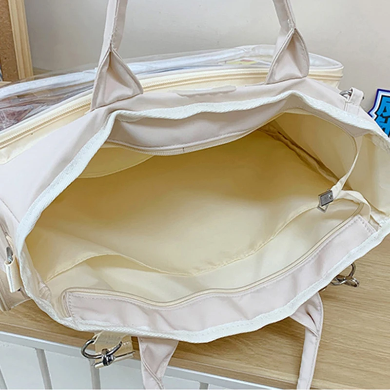Zaino femminile quadrato alla moda Borsa a tracolla multifunzionale trasparente Borsa a tracolla per gita quotidiana di grande capacità Borse Mochilas - immagine 5