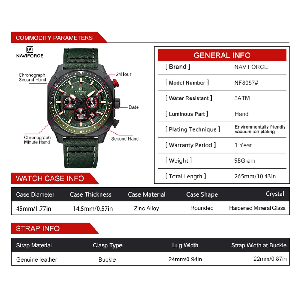 Acquista VA VA VOOM Orologio sportivo da uomo Orologio al quarzo di moda Orologio da polso con cinturino in pelle cronografo impermeabile militare di lusso delle migliori marche in Italia a partire