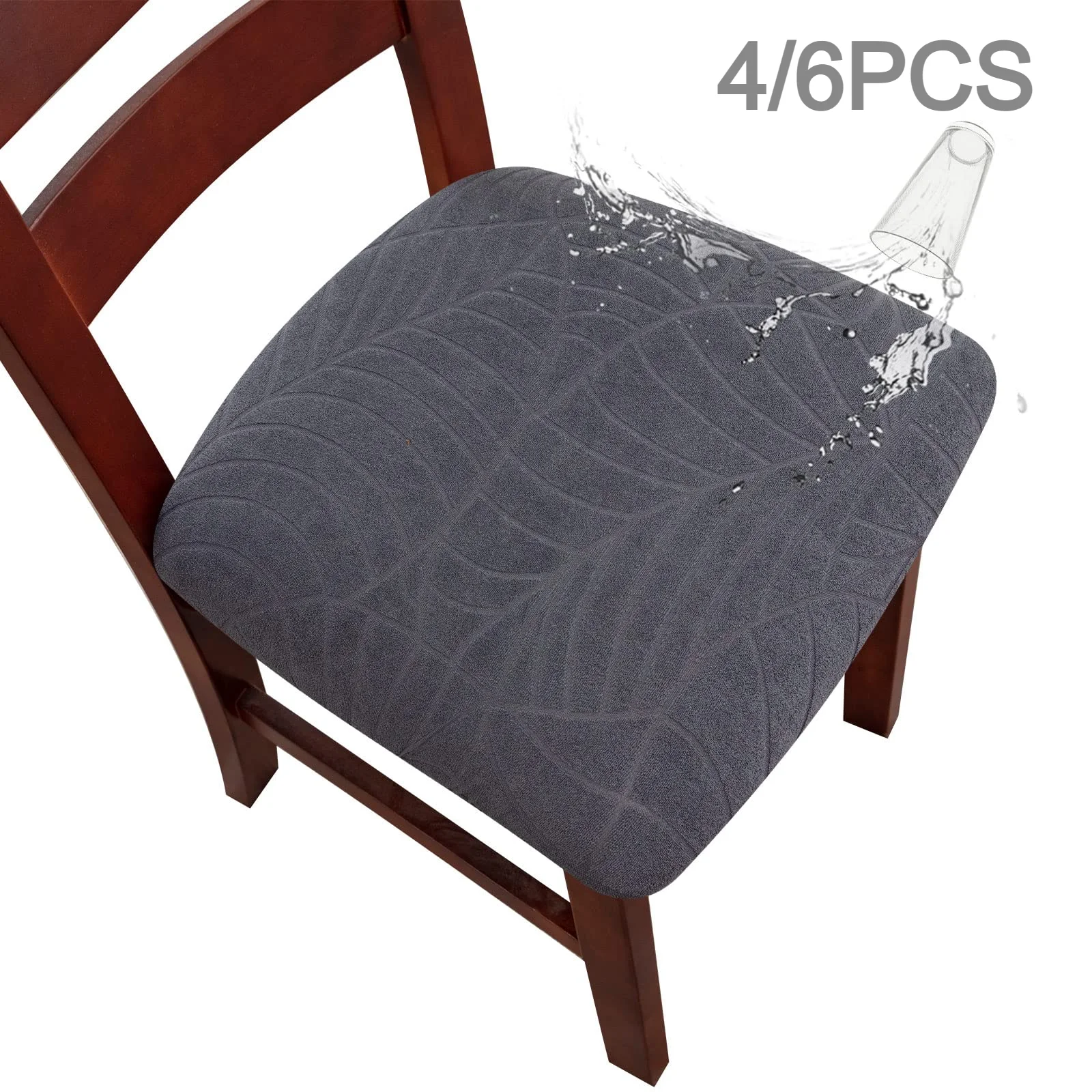 Genina Waterproof Seat Covers for Dining Room Chairs, Stretch Chair Covers Removable Washable Dinning Kitchen Chair Seat Cover