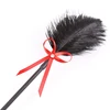 36cm Genuine Ostrich Feather Horse Whip,PU Leather Paddle,Cosplay Performance Props 5