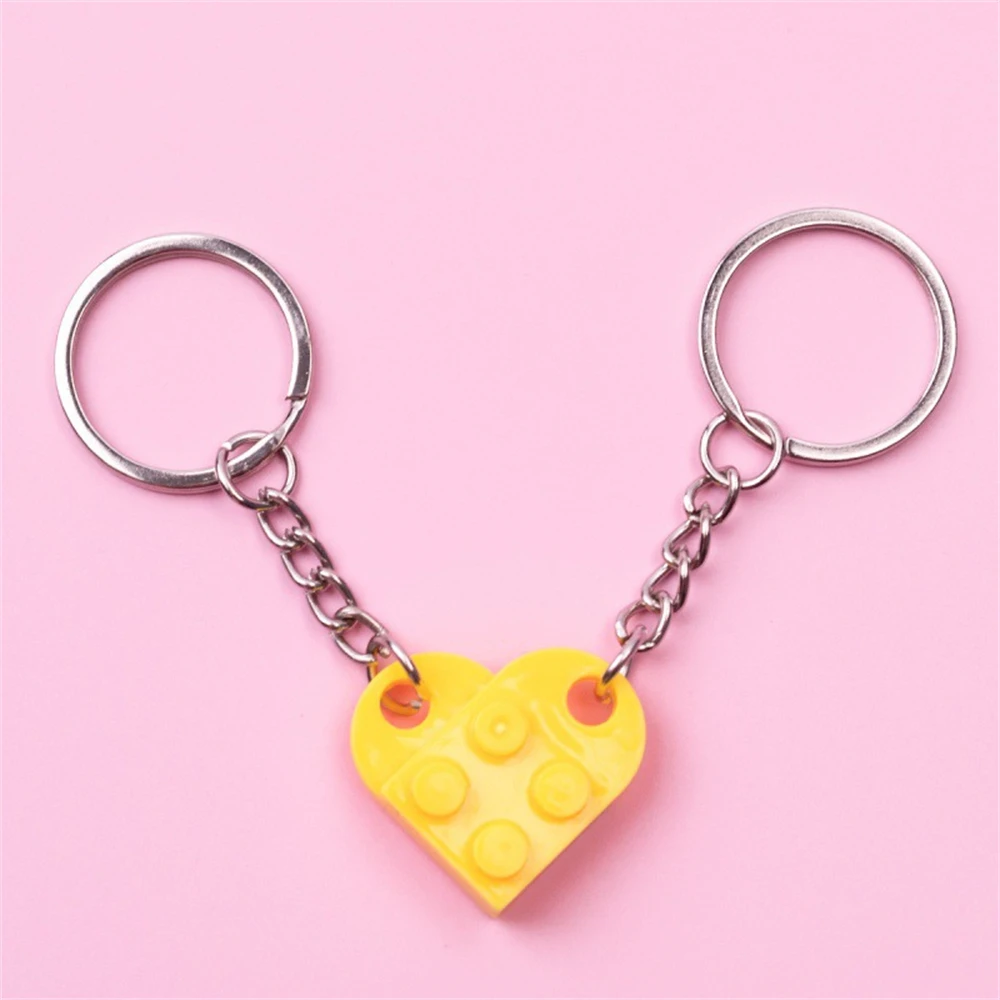 Set di portachiavi a forma di cuore abbinato in mattoni da 2