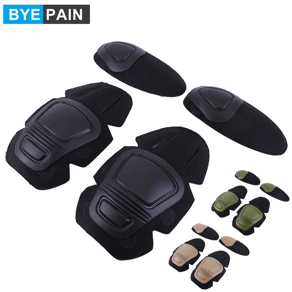 

Military Tactical Knee Elbow Protective Pads Combat Paintall Skate Outdoor Sports Safety Guard Gear (2*Knee Pad and 2*Elbow Pad)