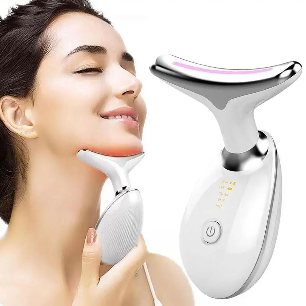 Neck Facial Lifting Device Tightening Anti Wrinkle Double Chin Remover Massager USB Charging Beauty Skin Care Tools 3d face roller ball charging electric massager ems micro current compact skin compact face lifting device
