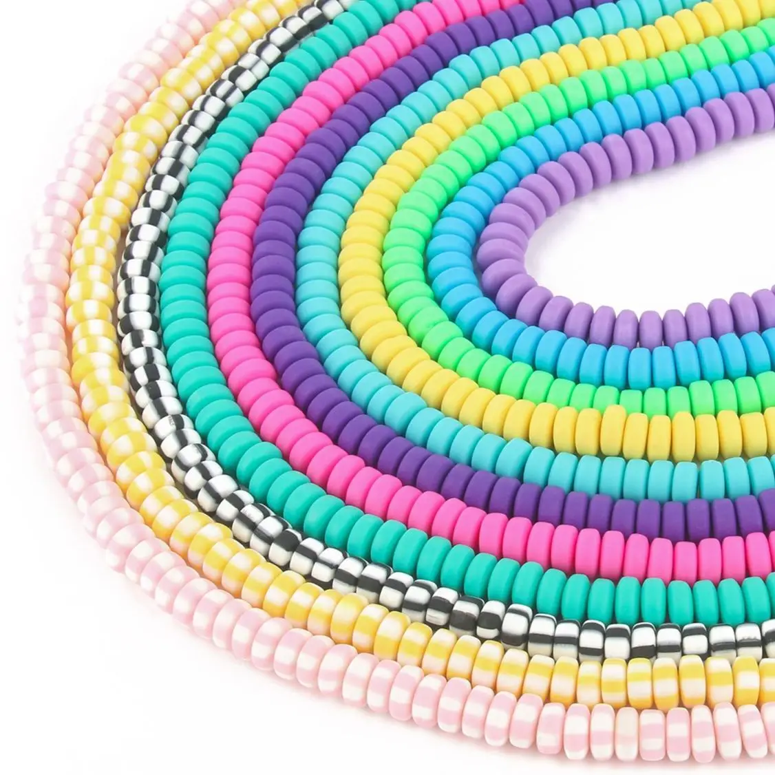 7x3mm110pcsFlatRoundAbacusPolymerClayBeadsEllipseSpacerLoose